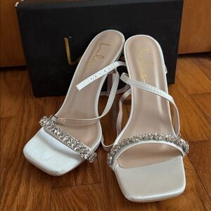 Lulu's Silver Strappy Embellished Heels